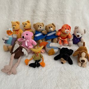 Vintage McDonalds Toys Plush Lot Disney Ty Build a Bear Animal Alley Mini
